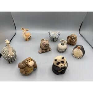 Mixed Lot 10 Animal Figurines Mostly Artesania Rinconada Style Cerami